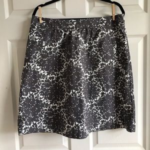 BODEN gray & white cotton skirt / size 12L